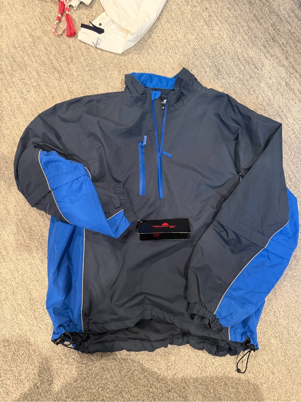 Men's weather co waterproof wind resistant GOLF  Jacket - Blue & Black M